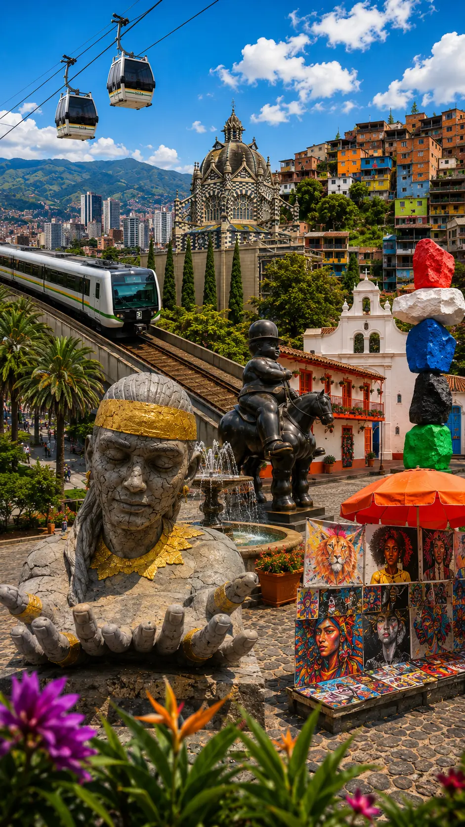 City Tour + Graffiti Tour in Medellín: metro, Plaza Botero and Comuna 13